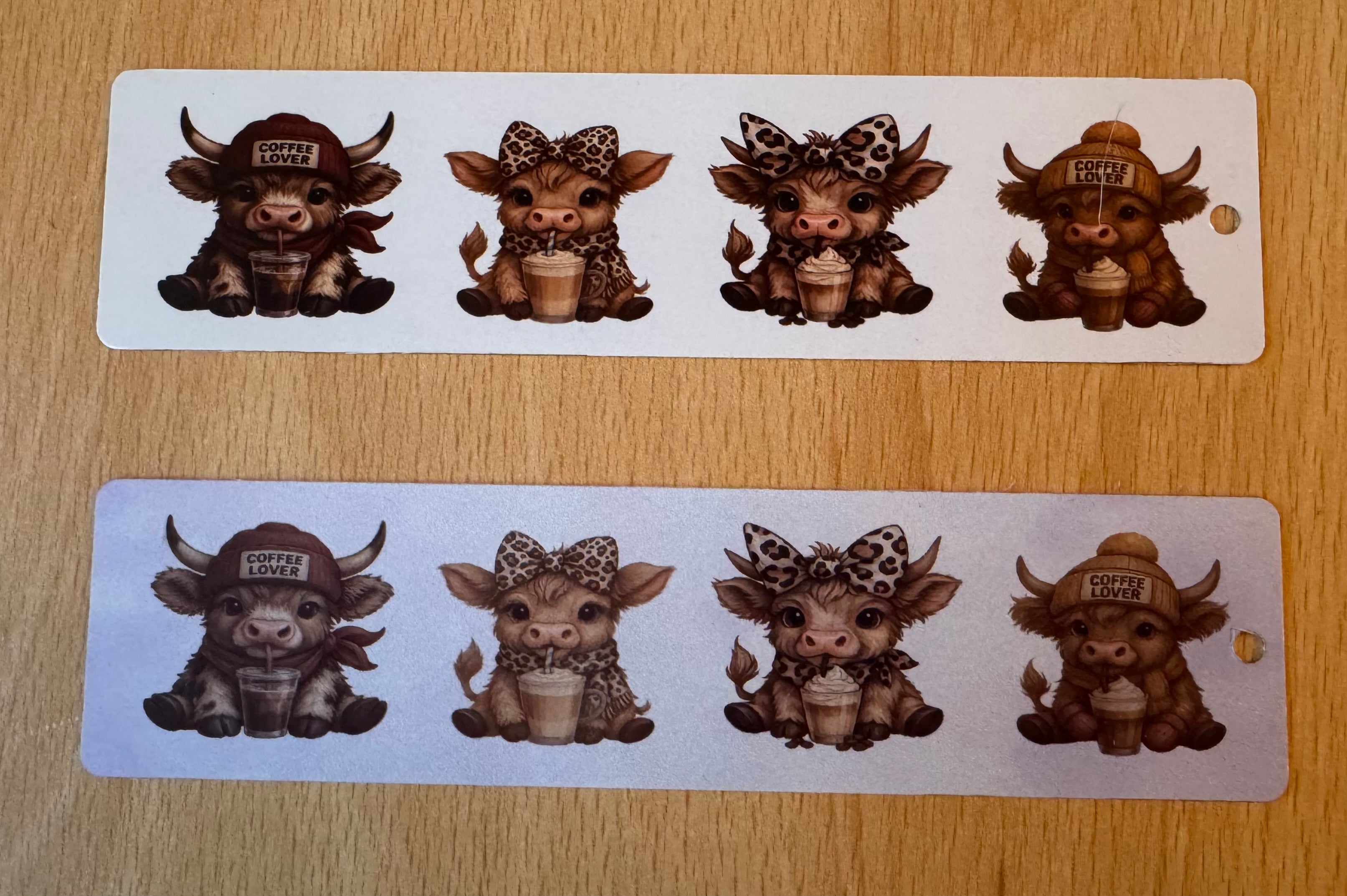 Cute highland cow coffee bookmark
