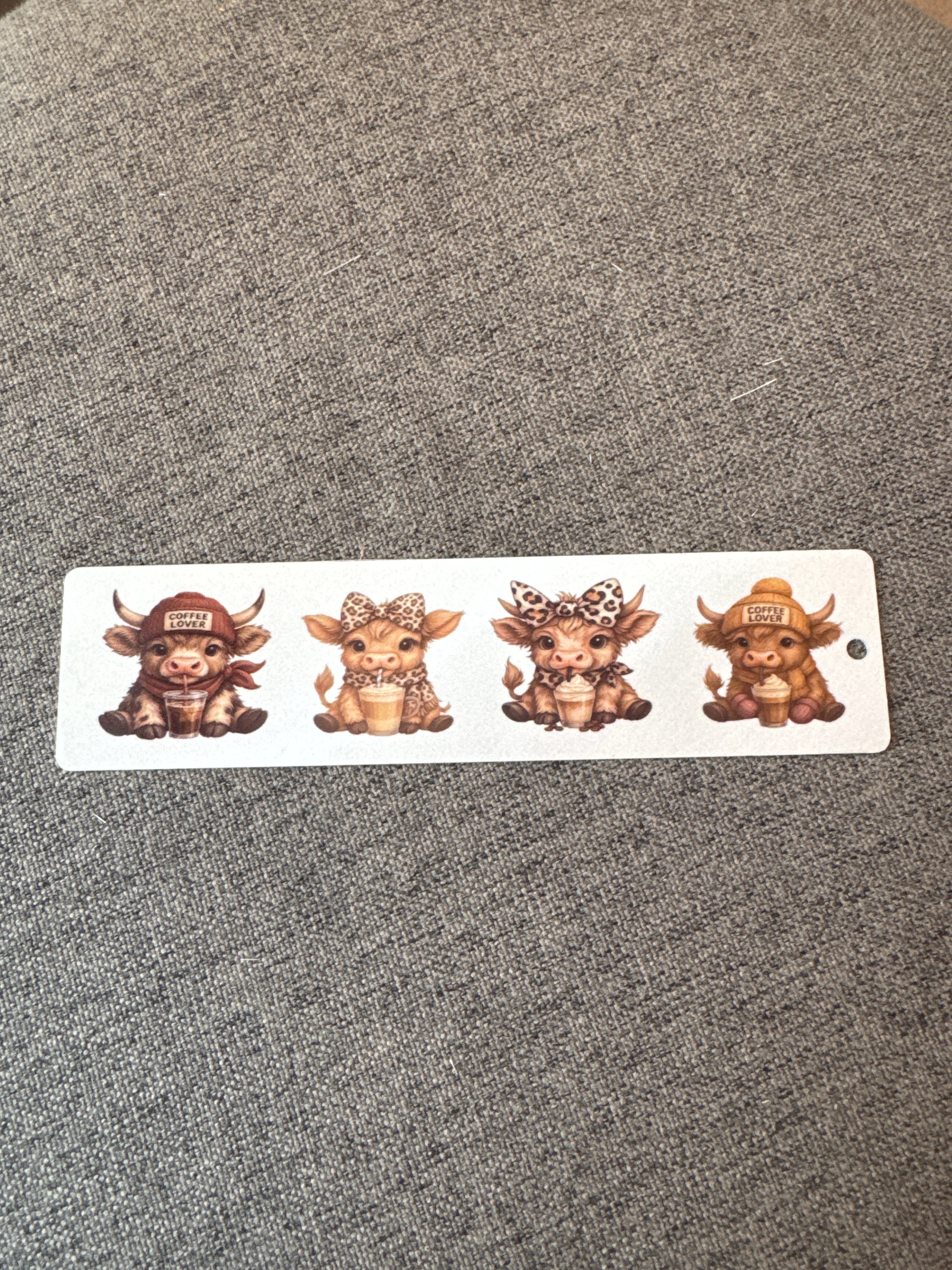 Cute highland cow coffee bookmark