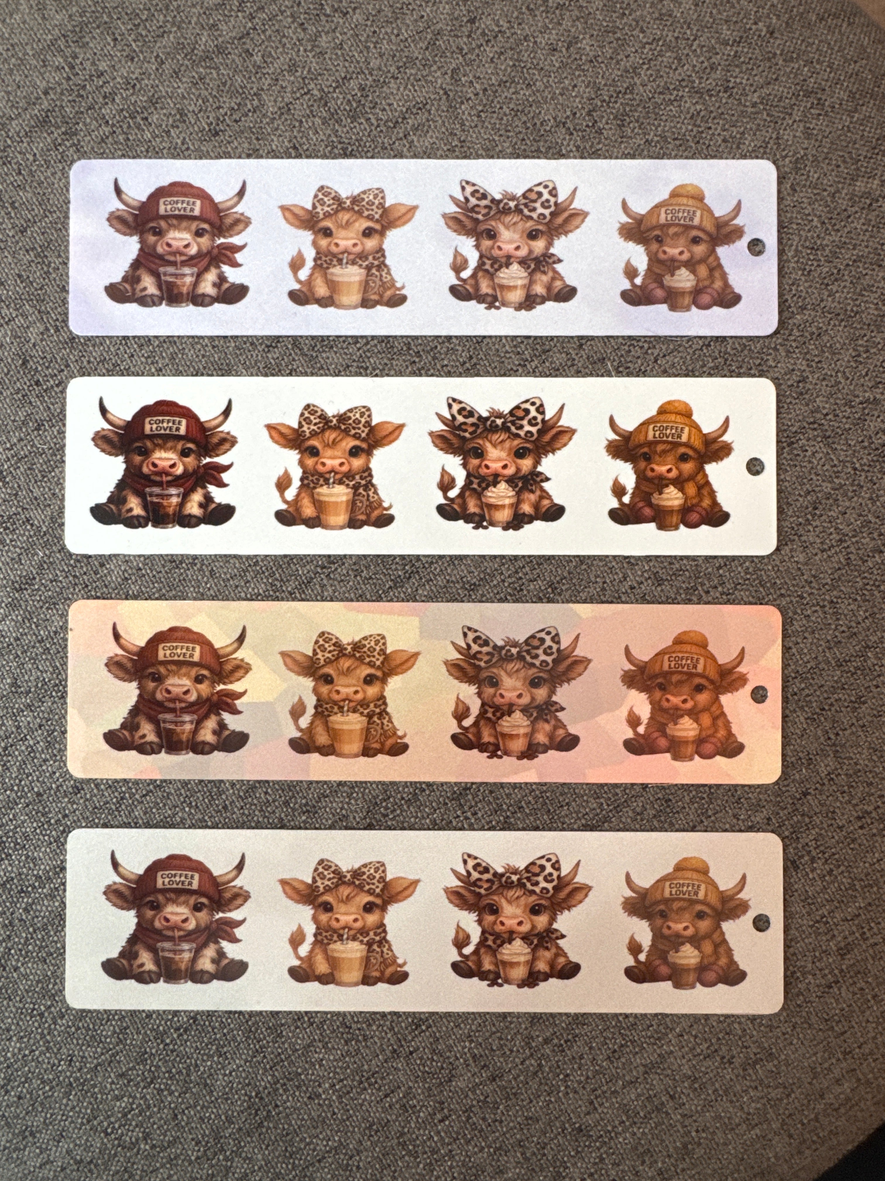 Cute highland cow coffee bookmark