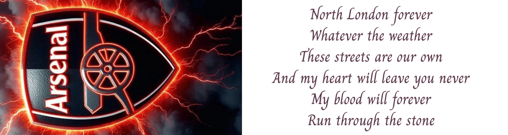 Arsenal North London Forever Aluminium Bookmark – 15×4 cm Football Gift