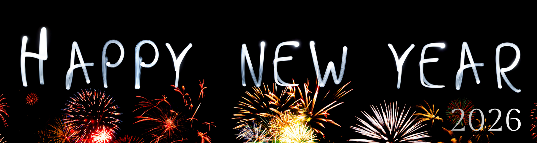 Happy New Year 2026 Aluminium Bookmark – 15×4 cm Fireworks Design