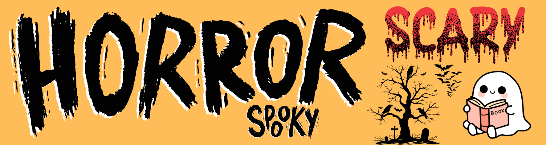 Horror Spooky Aluminium Bookmark – 15×4 cm Halloween Ghost Design