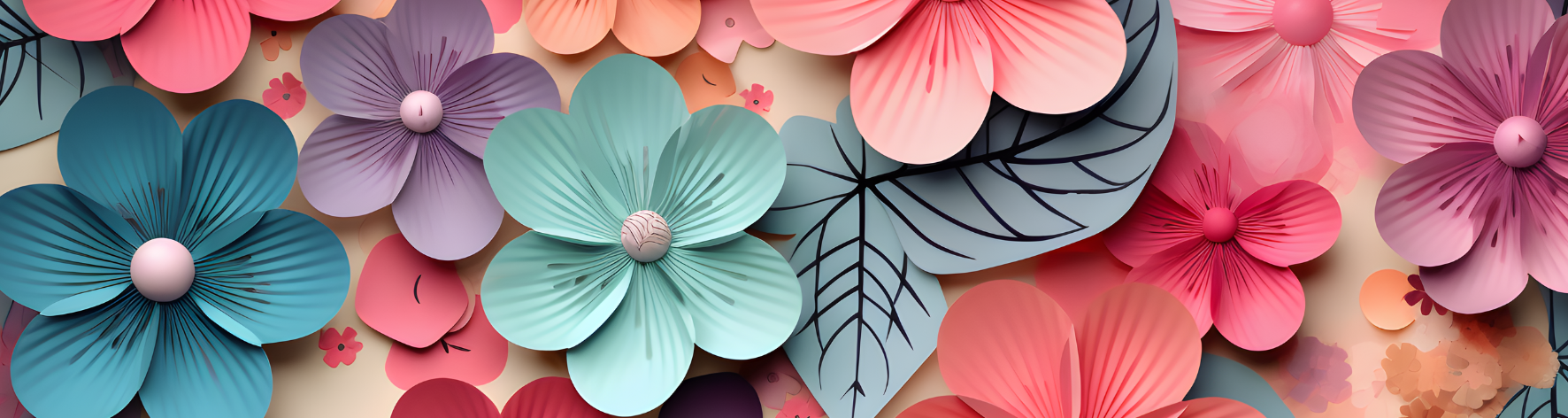 Floral Aluminium Bookmark – 15×4 cm Pastel Paper Flower Design