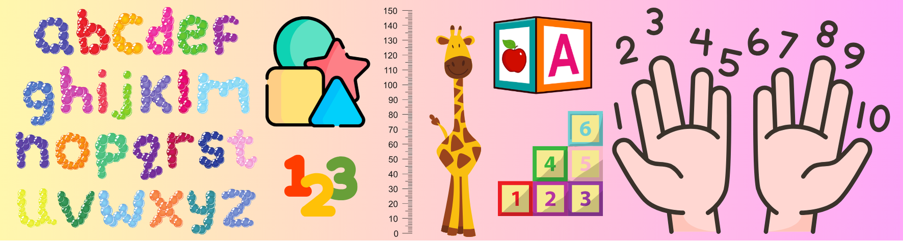 Kids Learning Aluminium Bookmark – 15×4 cm Alphabet & Numbers Metal Bookmark