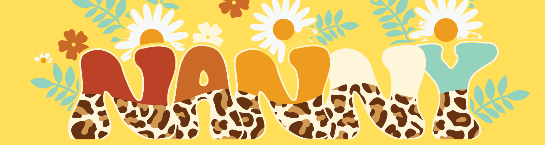 Nanny Floral Aluminium Bookmark – 15×4 cm Leopard & Daisy Metal Gift