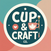 Logo of Cup & Craft Co. with a teal circle and pink background